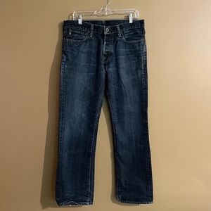 Mens Abercrombie and Fitch Dark Wash Denim Straight Leg Jeans